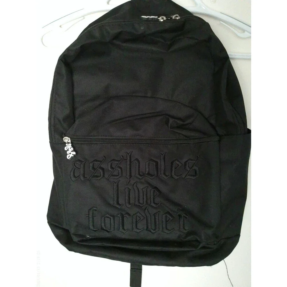 ALF A* Live Forever Backpack Black Embroidery on Black